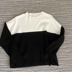 Mango Black and White Crew Neck Sweater